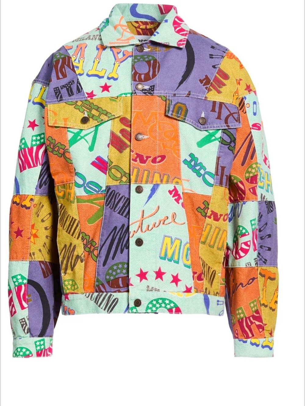Moschino Couture! Men's Multi Color Patterned Trucker Jacket